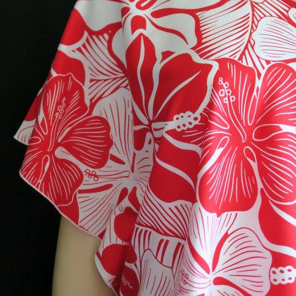 Hawaiian Aloha Red - Polynesian Butterfly Top Caftan Cover-up Shirt Tunic Travel - Picture 4 of 6
